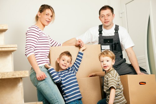 Professional van moving furniture and boxes during a Belsize Park relocation