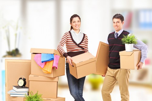Office relocation items prepared for transport in North West London
