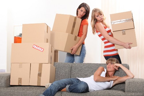 Packed boxes and furniture ready for a local house move
