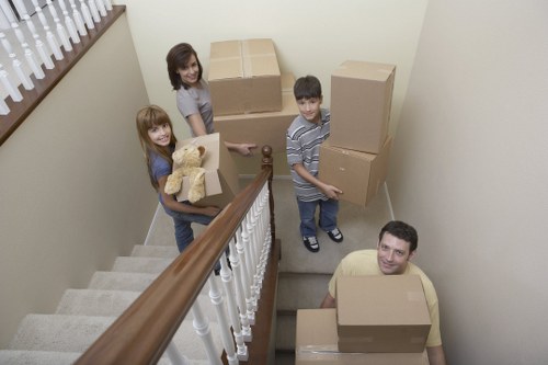 Business team preparing for an office move in Belsize Park